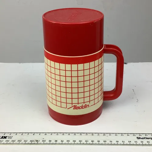 Period Red and Cream Aladdin Flask