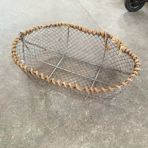 Period Wire Basket with Hessian String Edging