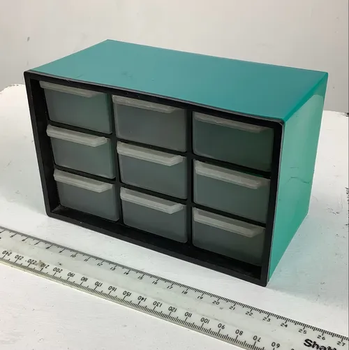 Green Plastic 9 Drawer Storage Unit
