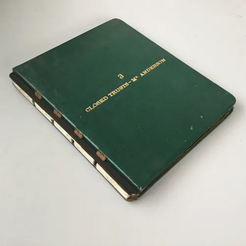 Period Hardback Green Trusts Accounting Ledger - Mr Anderson
