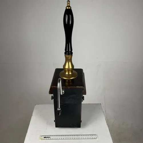 Period Wood Beer Pump with Black and Brass Handle