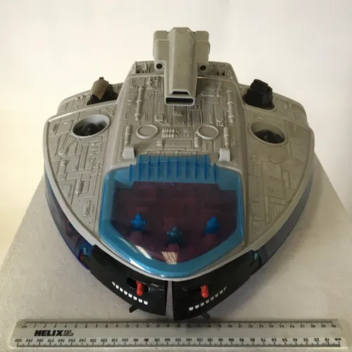 Vintage Toy Bluebird 1986 Manta Force Command Ship with 9 smaller spaceships inside.