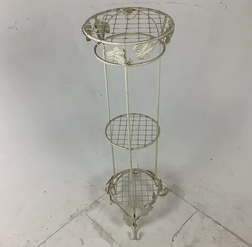 Cream Metal 3 Tier Plant Stand