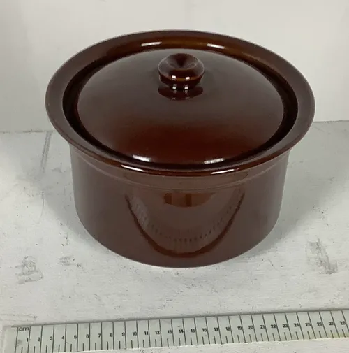 Brown Ceramic Cooking Pot with Lid
