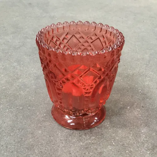 Small Red Glass Tealight Holder