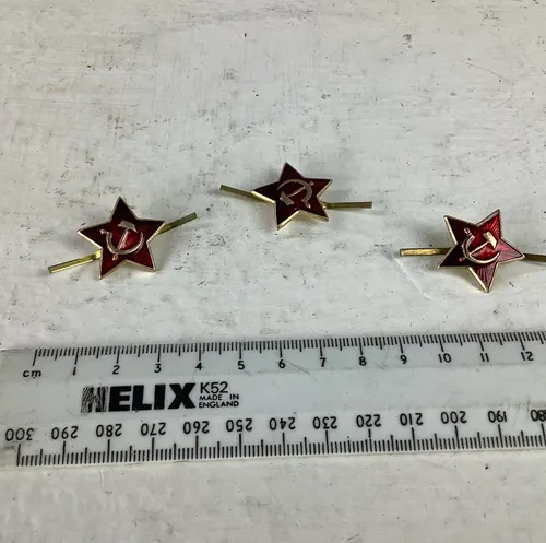 Red and Gold Star Pins with Anchor