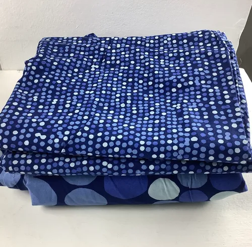 Blue spotted curtains