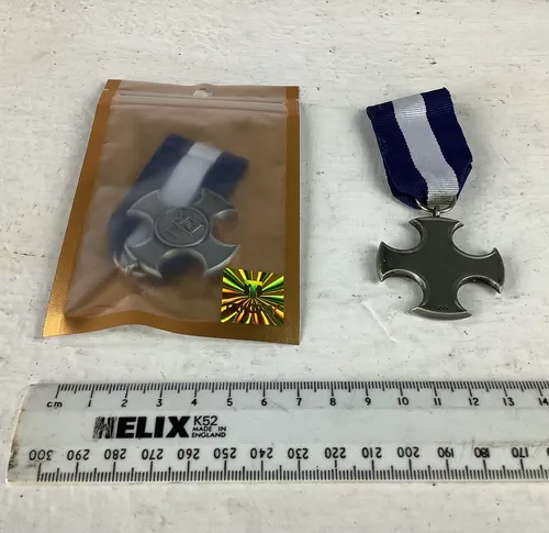 Blue and White Striped Ribbon ER Lapel Medal