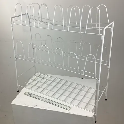 White Wire Three Shelf Floor Standing Storage / Shoe Rack