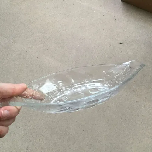 Shallow cut glass dish