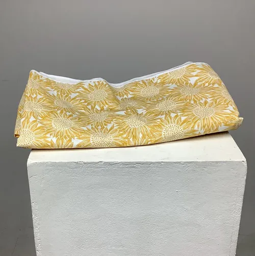Yellow Plastic Floral Table Cloth 