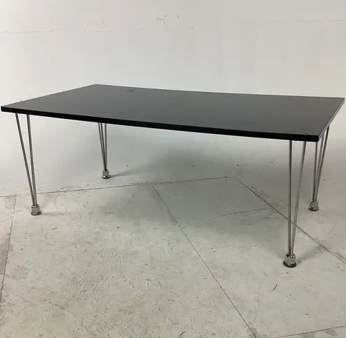 Black Coffee Table with Metal Legs