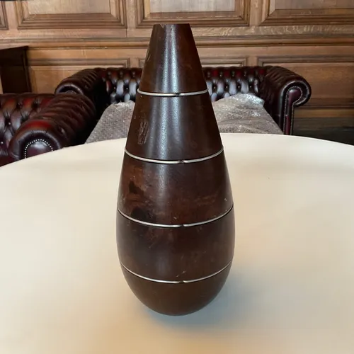 Pear Shaped Wooden Vase