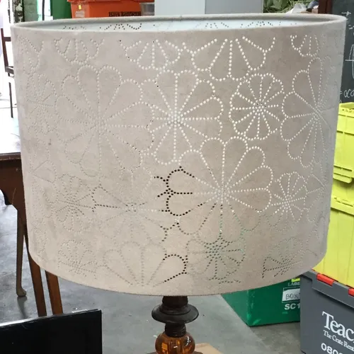 Large beige floral lampshade