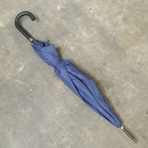 Navy umbrella with black handle
