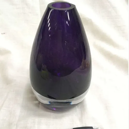 Short deep purple vase