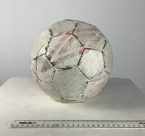 White Worn Football with Fading Red Design