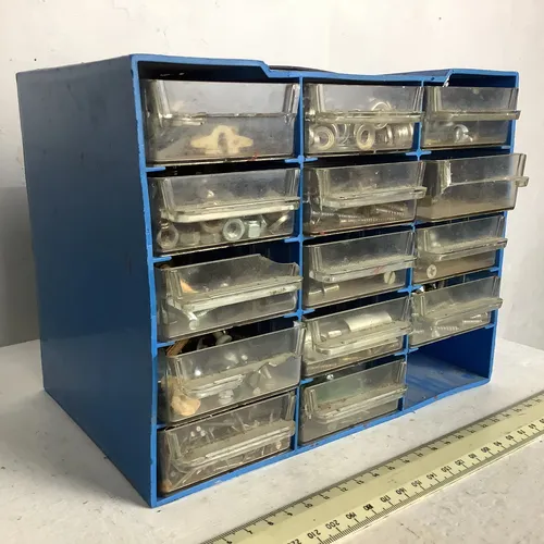 Blue 15 Plastic Drawer Cabinet