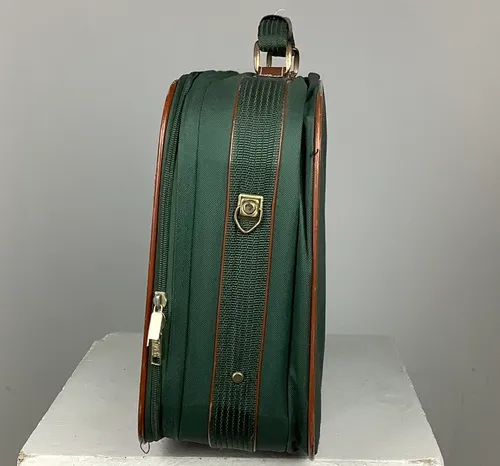 Constellation International Green and Brown Leather Luggage Bag Suitcase Set
