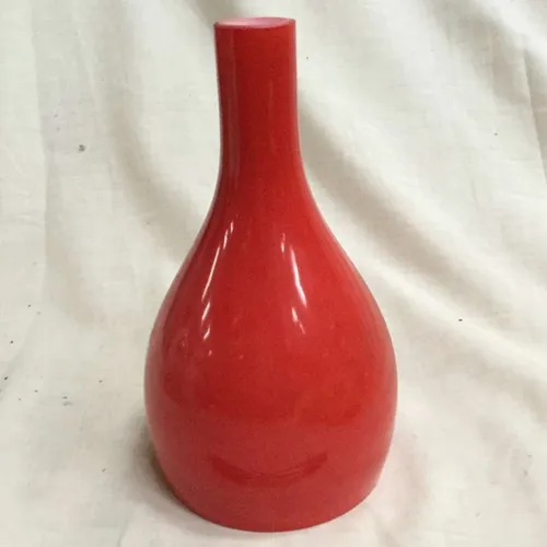 Plain red glass vase 