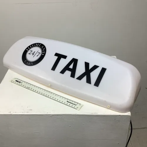Black and White Highland Cars Taxi Topper Sign