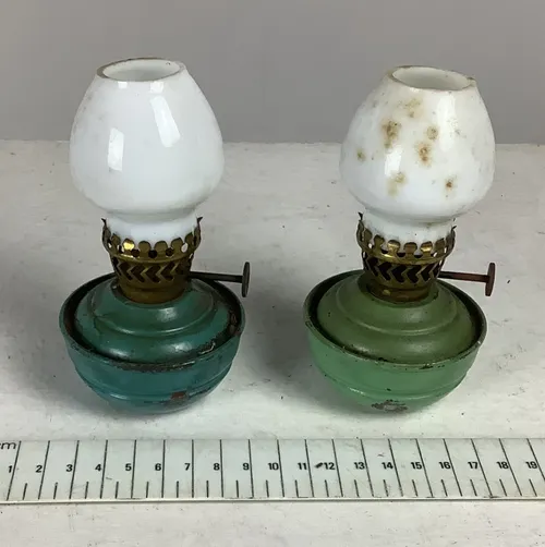 Small Blue / Green Oil Lamp Lantern (2 available)