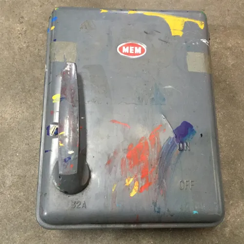 Period Paint Splattered MEM 32A Switch Box