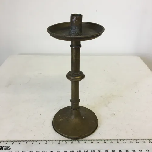 Period Brass Candle Holder with wax drip catcher