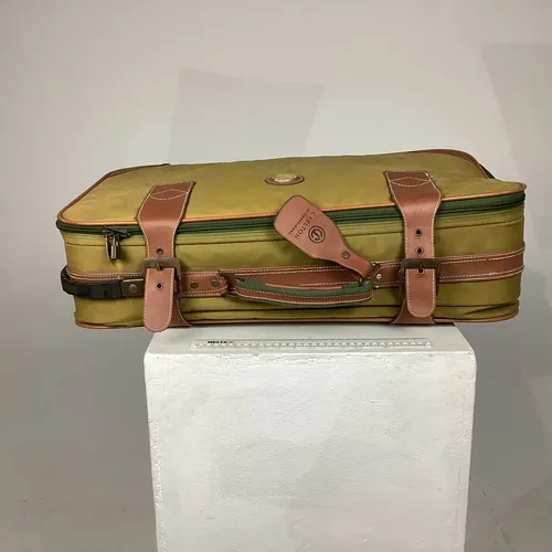 Carlton International Brown/Green Canvas Luggage Set