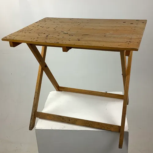 Wooden Paint Splattered Folding Table