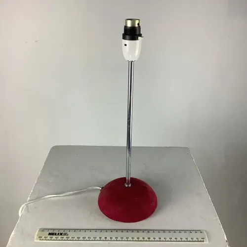 Silver Stick Lamp with Red Suede Base