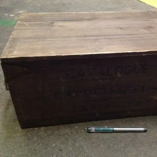 wood box with rope handles