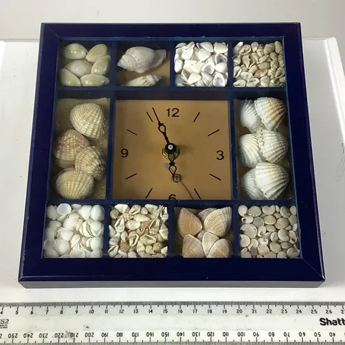 Blue Shell Square Clock