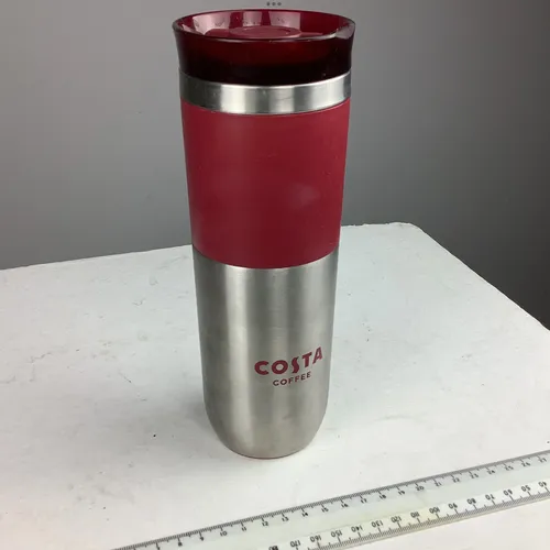 Red and Silver Costa Flask