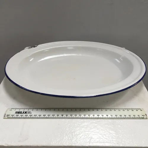 Period Enamel Oval Serving Plate Platter