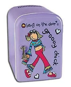 Purple Groovy Chick Mini Fridge