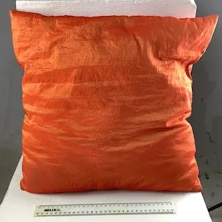 Square Orange Satin Textured Cushion