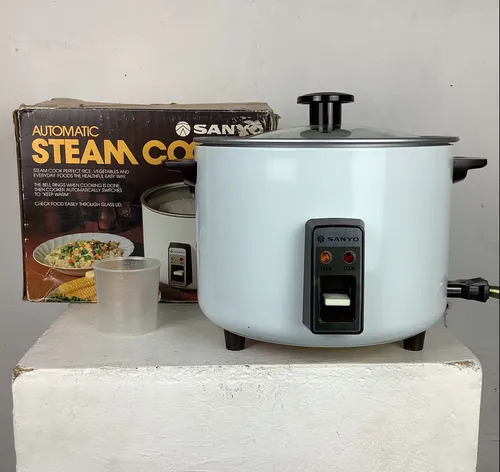 Light Blue and  Black Automatic Steam Cook Pot