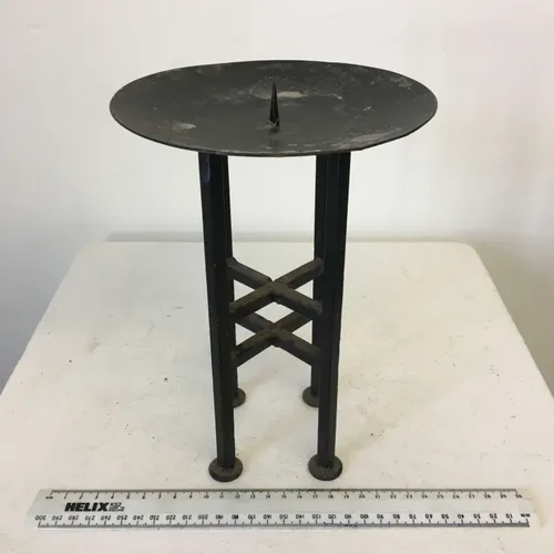 Large wrought iron candle with spike for pillar candle