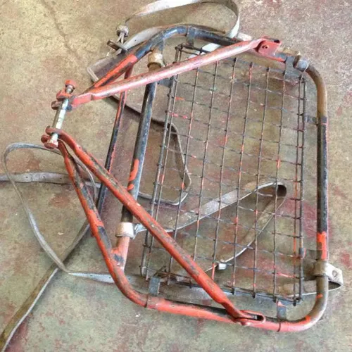 metal bicycle parcel shelf / pannier rack with leather straps