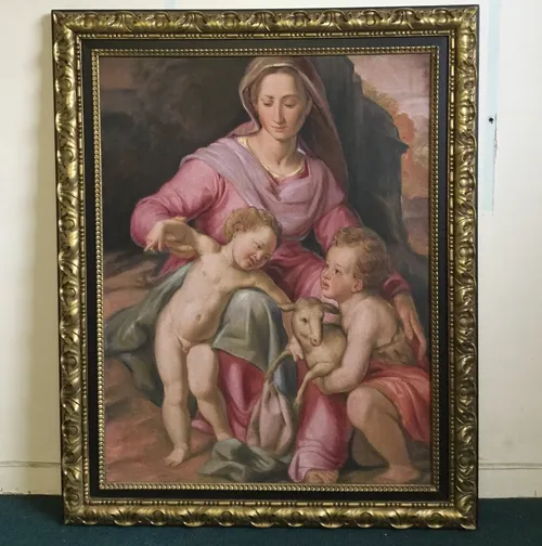 Madonna and Child with the Infant Saint John the Baptist by Santi di  Tito 103cm x 127cm