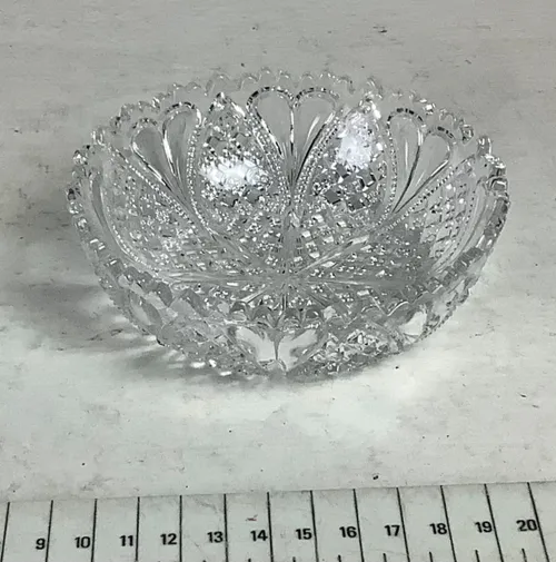 Clear Cut Glass Patterned Ashtray