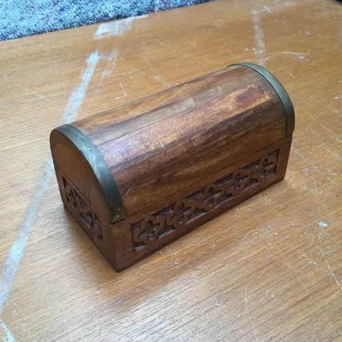 Small Wooden Trinket Box Chest 