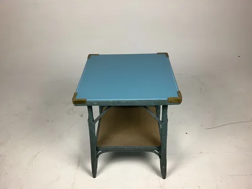 Blue Lloyd loom table with glass top