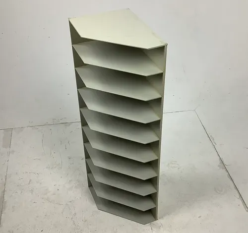 Tall Metal White / Grey Filing Tray Shelf Shelving Unit Divider