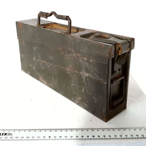 Green metal ammunition box