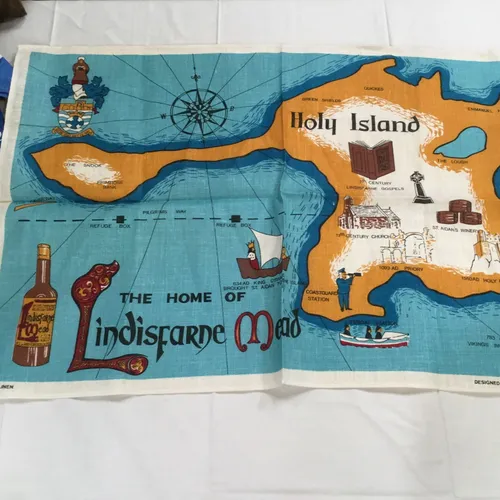 Period Holy Island Tea Towel