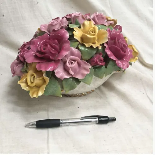 Royal Doulton porcelain flower basket ornament 