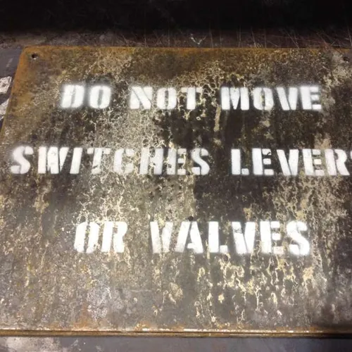 metal industrial sign