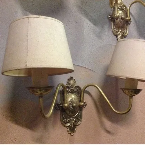 duel socket brass metal wall lamp